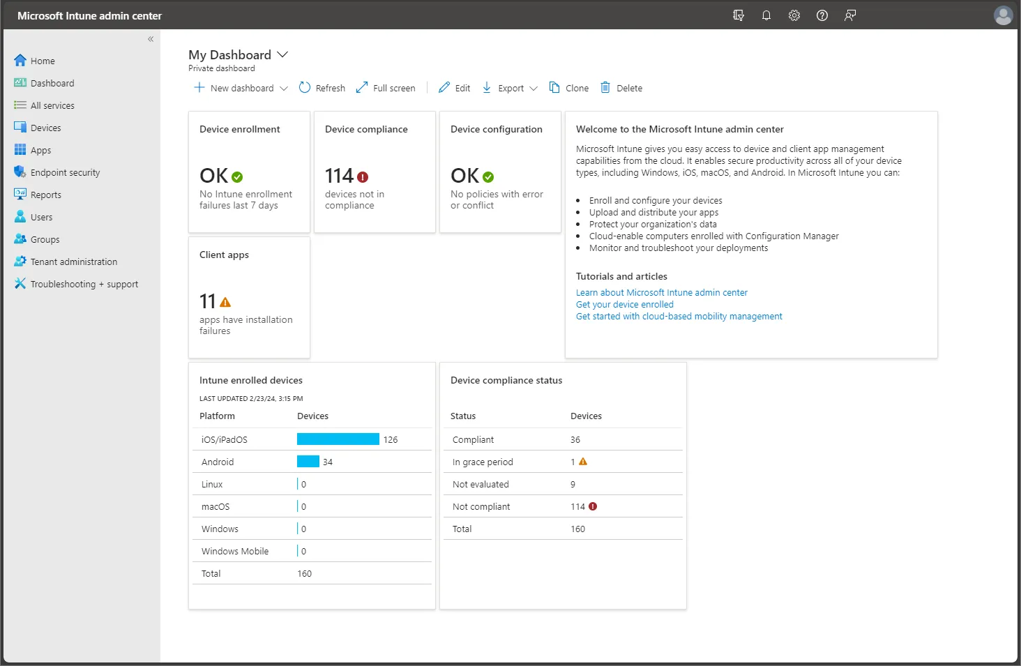 Microsoft Intune screenshot